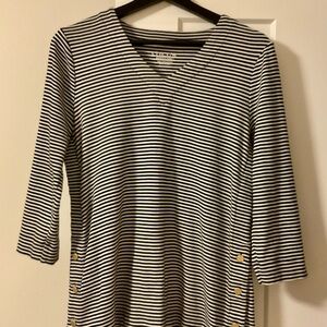 Chicos Black and White Striped Women's Top